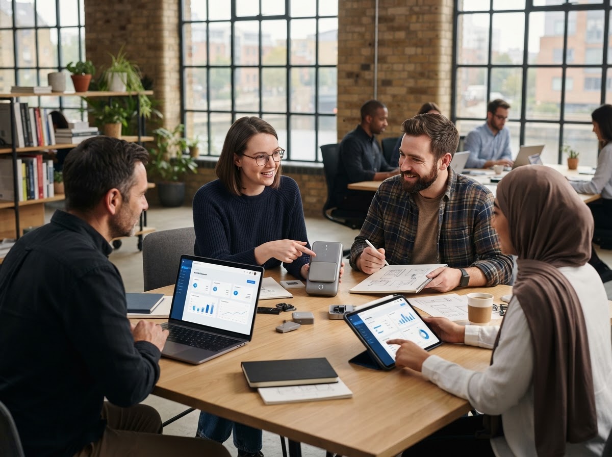 Duskavella team reviewing AI-driven market data analysis